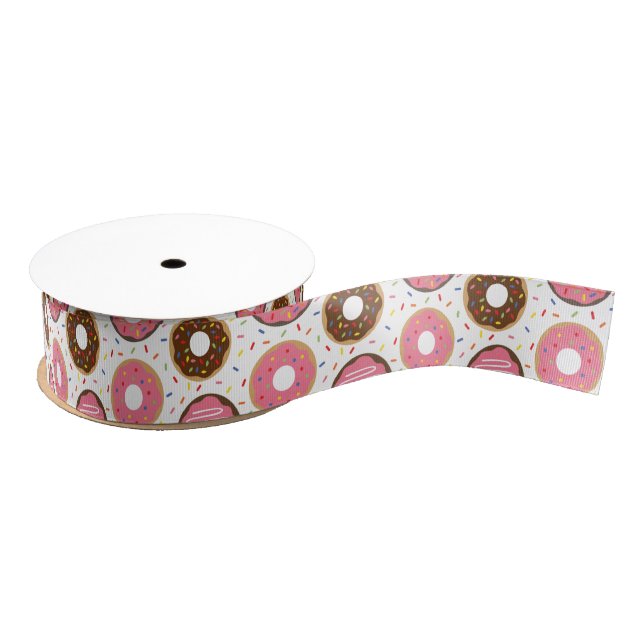 Pink Sprinkles Doughnuts Grosgrain Ribbon (Spool)