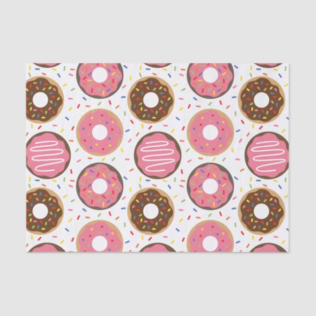 Pink Sprinkles Doughnuts Tissue Paper (Front)