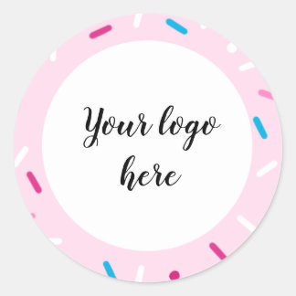 Pink Sprinkles Round Custom Sticker