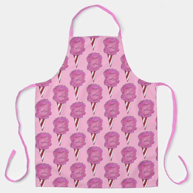 Pink Spun Sugar Cotton Candy Fairy Floss Carnival Apron (Front)