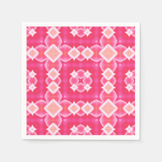 Pink square abstract floral baby girl pattern napkin