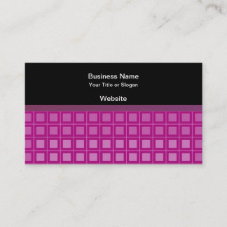 Pink Square Pattern Business Card