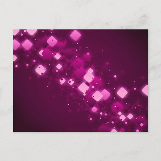 Pink square sparkle postcard (Front)