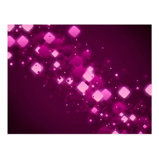 Pink square sparkle postcard