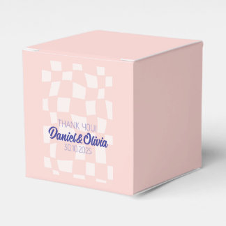 Pink Square Wedding Favor Box