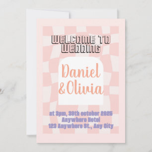 Pink Square Wedding Invitation