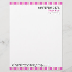 Pink Squares Letterhead