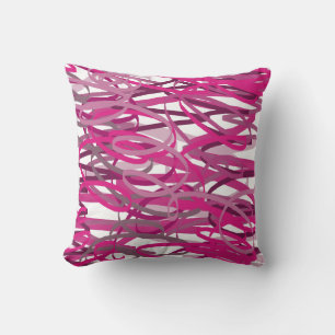 pink squiggles throw pillow