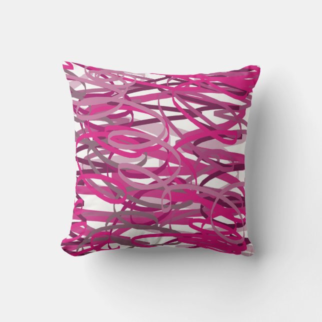 pink squiggles throw pillow (Front)