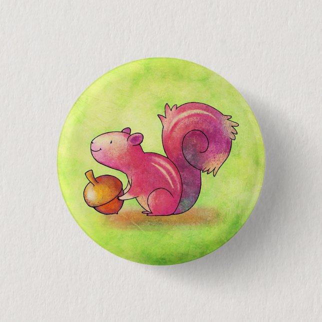 Pink Squirrel Button (Front)