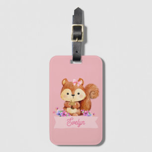 Pink Squirrel Personalized Luggage Tag