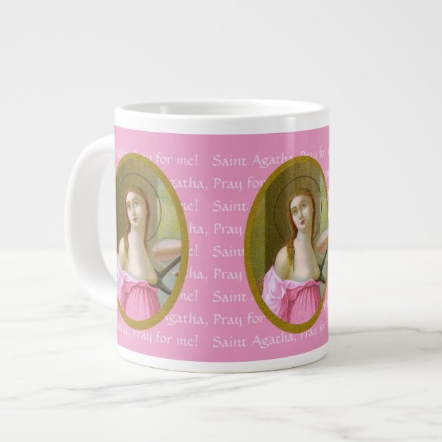 Pink St. Agatha (M 003) 20 oz. Mug de café Jumbo (Devant gauche)