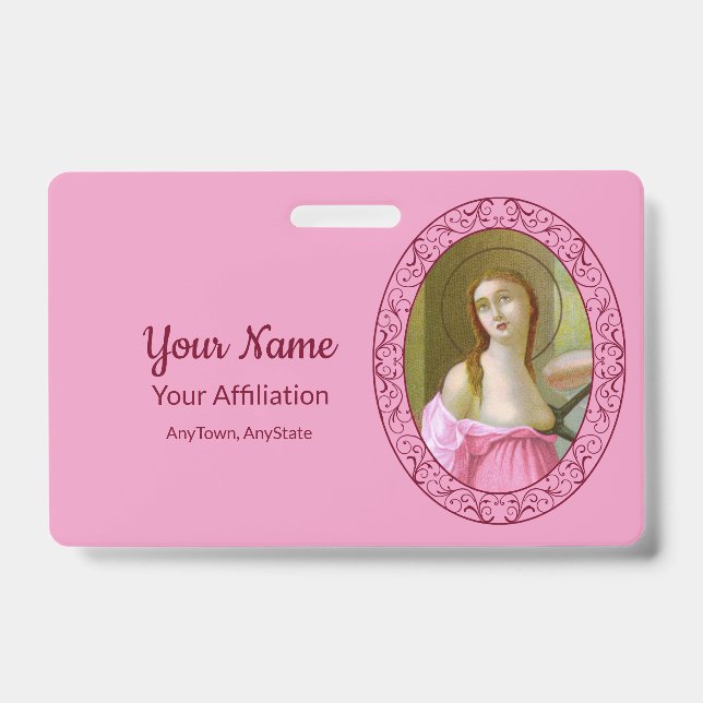 Pink St. Agatha (M 003) Badge 1 (Front)