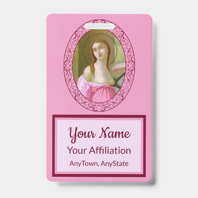 Pink St. Agatha (M 003) Badge 3 (Face)