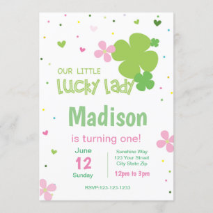 Pink St. Patrick's Day Birthday Invitation