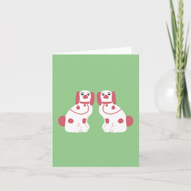 Pink Staffordshire Dogs Card (Front)