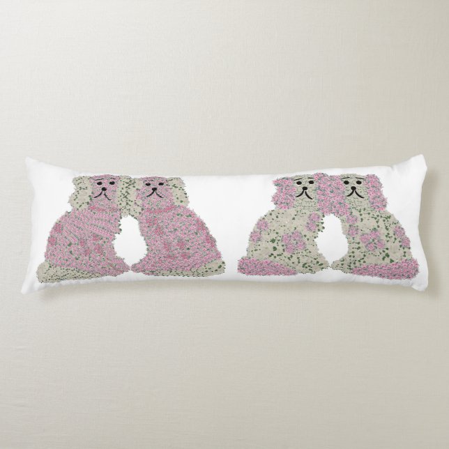  Pink Staffordshire Dogs Ginger Jars  Lumbar Body Pillow (Front)