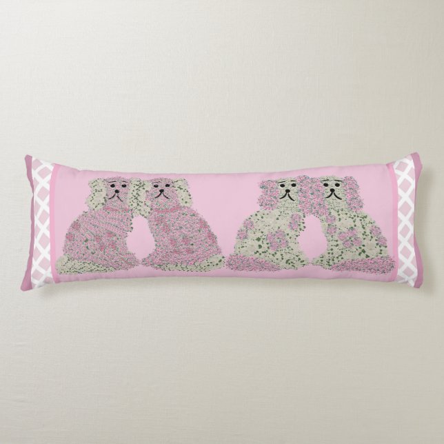  Pink Staffordshire Dogs Lumbar Body Pillow (Front)