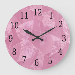 Pink Stain Glass Round Clock