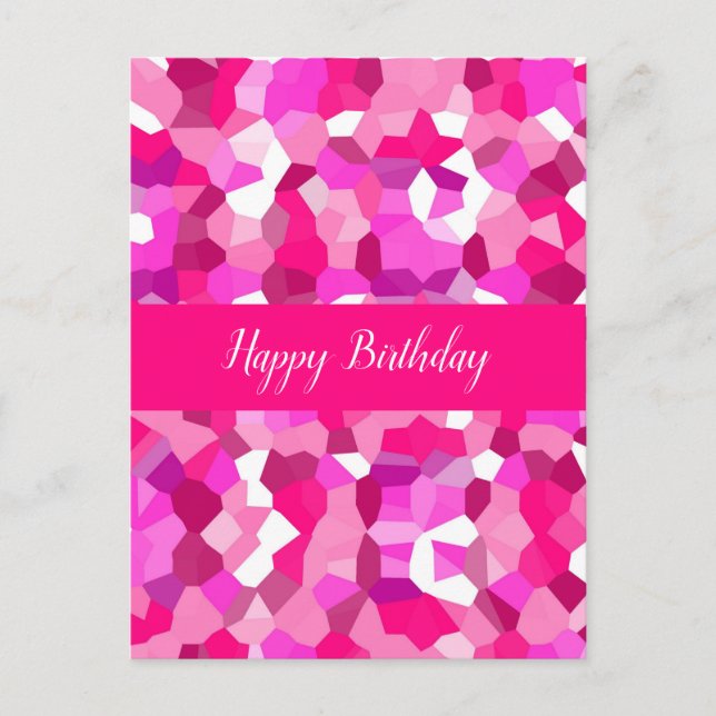 Pink Stained Glass Postcard (Front)