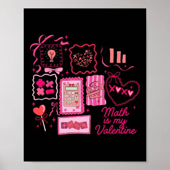 Pink Stamp Math Is My Valentine Mathletics Algebra Poster (Front)