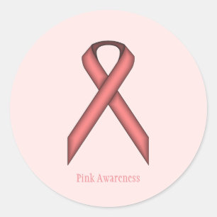 Pink Standard Ribbon by Kenneth Yoncich Classic Round Sticker