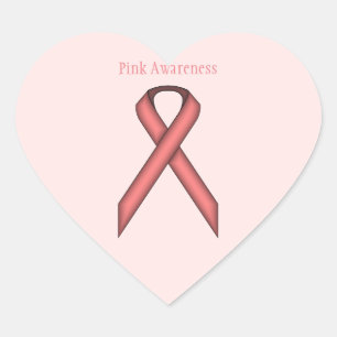 Pink Standard Ribbon by Kenneth Yoncich Heart Sticker