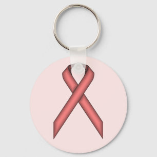 Pink Standard Ribbon by Kenneth Yoncich Keychain