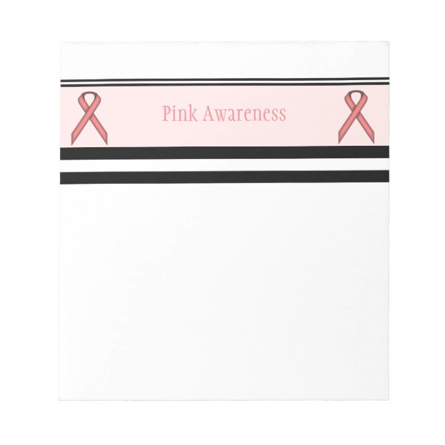 Pink Standard Ribbon by Kenneth Yoncich Notepad (Front)