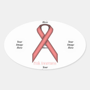 Pink Standard Ribbon by Kenneth Yoncich Oval Sticker