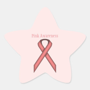 Pink Standard Ribbon by Kenneth Yoncich Star Sticker