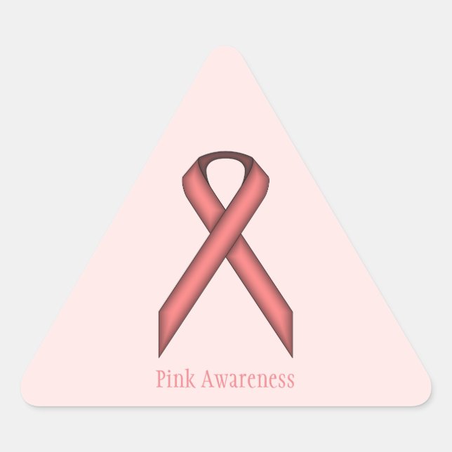 Pink Standard Ribbon by Kenneth Yoncich Triangle Sticker (Front)