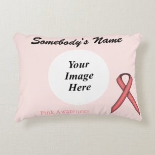 Pink Standard Ribbon Template by Kenneth Yoncich Accent Pillow