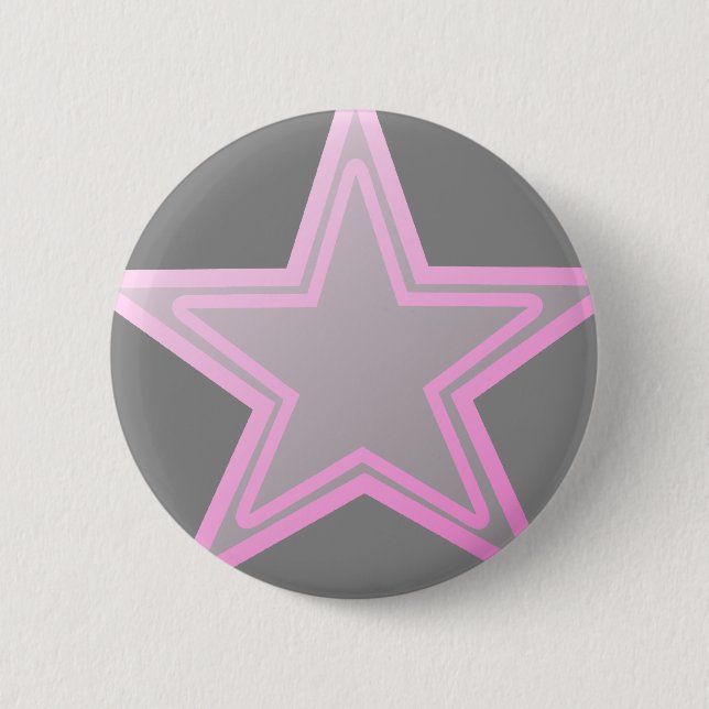 Pink Star 2 Inch Round Button (Front)