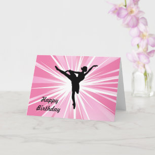Pink Star Ballerina Card