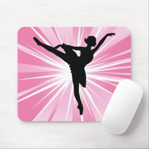 Pink Star Ballerina Mouse Pad