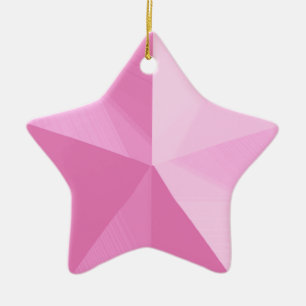 Pink Star Christmas Ornament Customizable Template