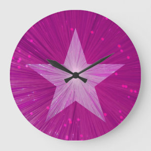 Pink Star clock round