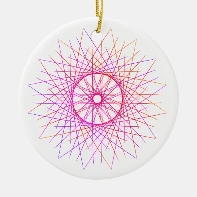 Pink Star Doodle Ceramic#28  Ceramic Ornament (Front)