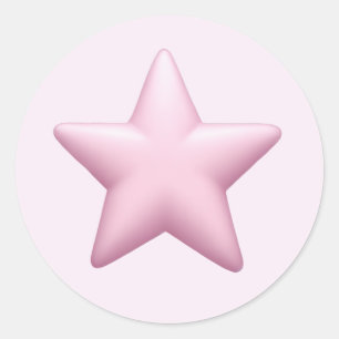 Pink Star Emoji – Cute and Shining Icon Art Classic Round Sticker