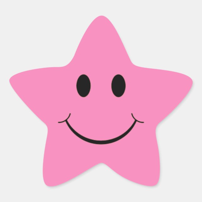 Pink Star Face Stickers (Front)