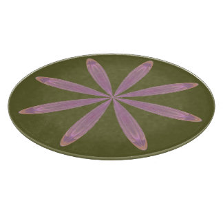 Pink Star Flower Kaleidoscope Mandala Cutting Board