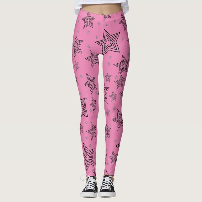 Pink Star Leggings (Front)