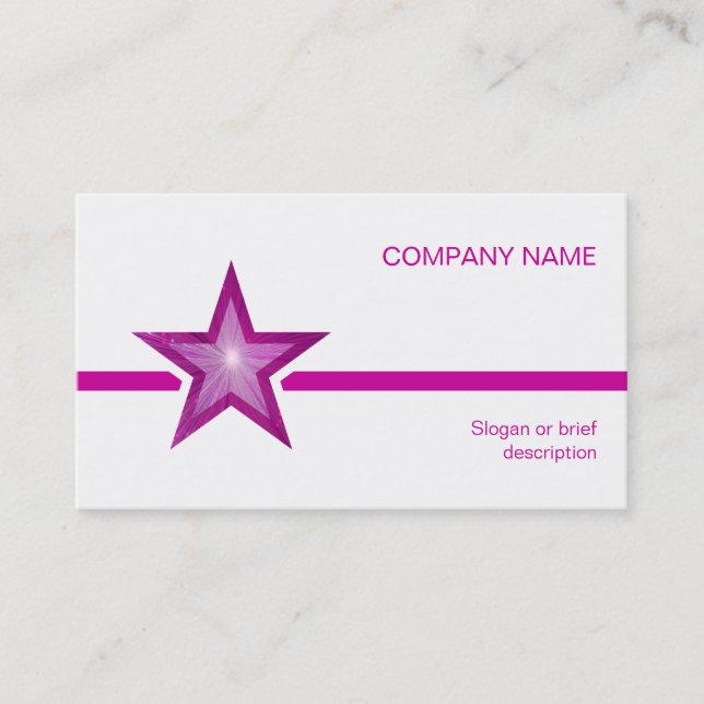 Pink Star ligne rose modèle de carte de visite bla (Devant)