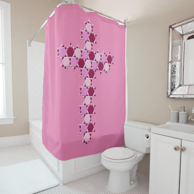 Pink Star of David Cross Optical Illusion (In Situ)