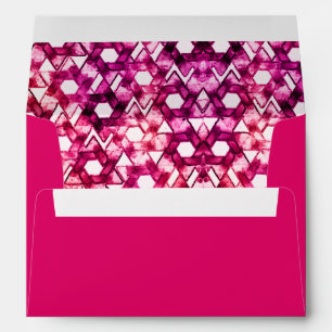 Pink Star of David Damask Envelope