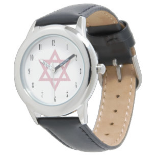 Pink Star of David-Judaism Watch