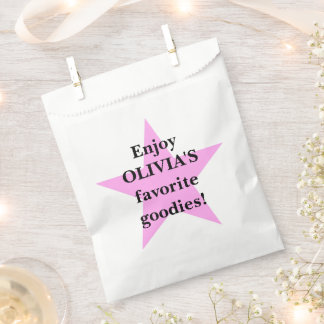 Pink Star Personalized Candy Favour Party Bag