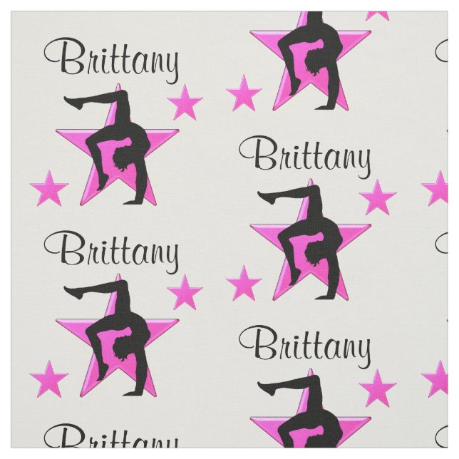 PINK STAR PERSONALIZED GYMNASTICS FABRIC (Swatch)