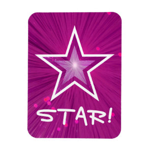 Pink Star 'STAR!' flexible magnet